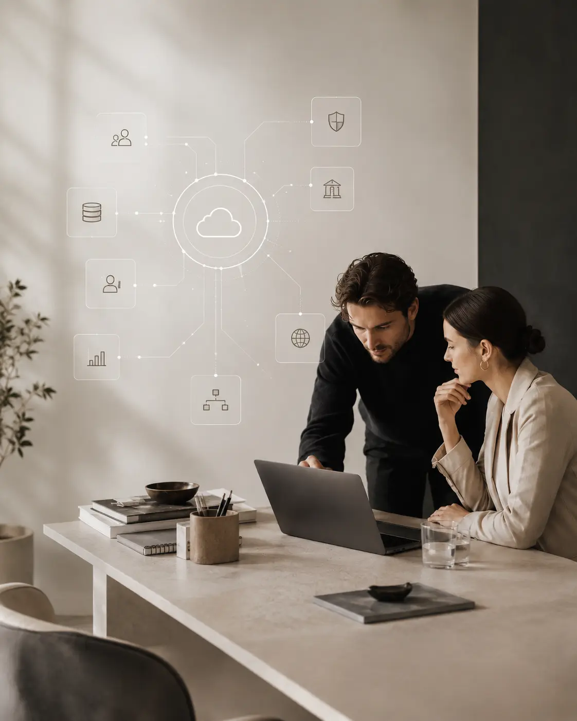Network and integration architecture visualization.
