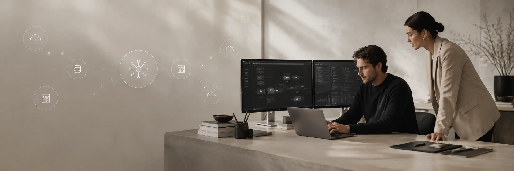Network and integration architecture visualization.